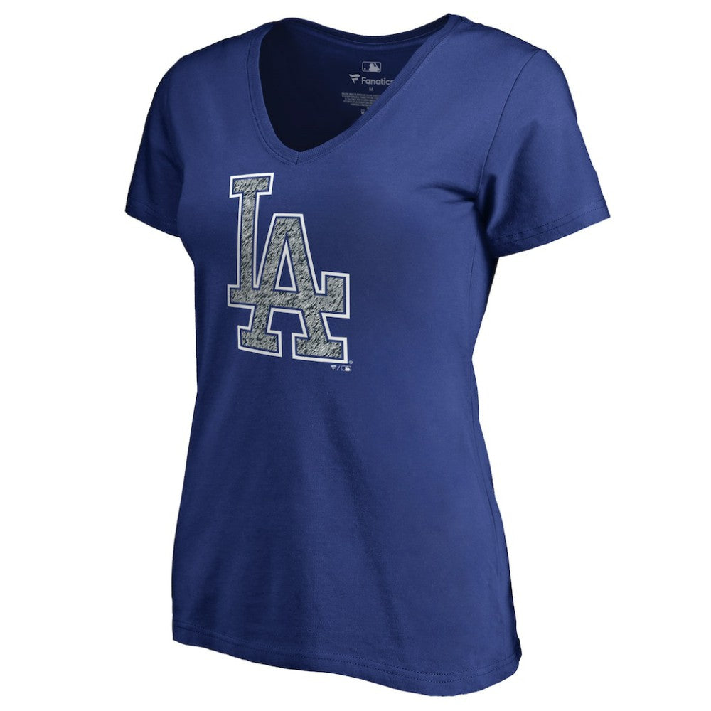 Los Angeles Dodgers Women's Static Logo V-Neck T-Shirt - MLB T-shirts
