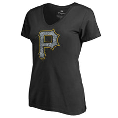 Pittsburgh Pirates Women's Static Logo V-Neck T-Shirt - MLB T-shirts