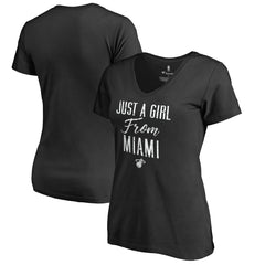 Black Miami Heat Women's Just a Girl V-Neck T-Shirt | NBA