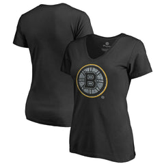 Boston Bruins Women's Static Logo V-Neck T-Shirt -  NHL T-shirts