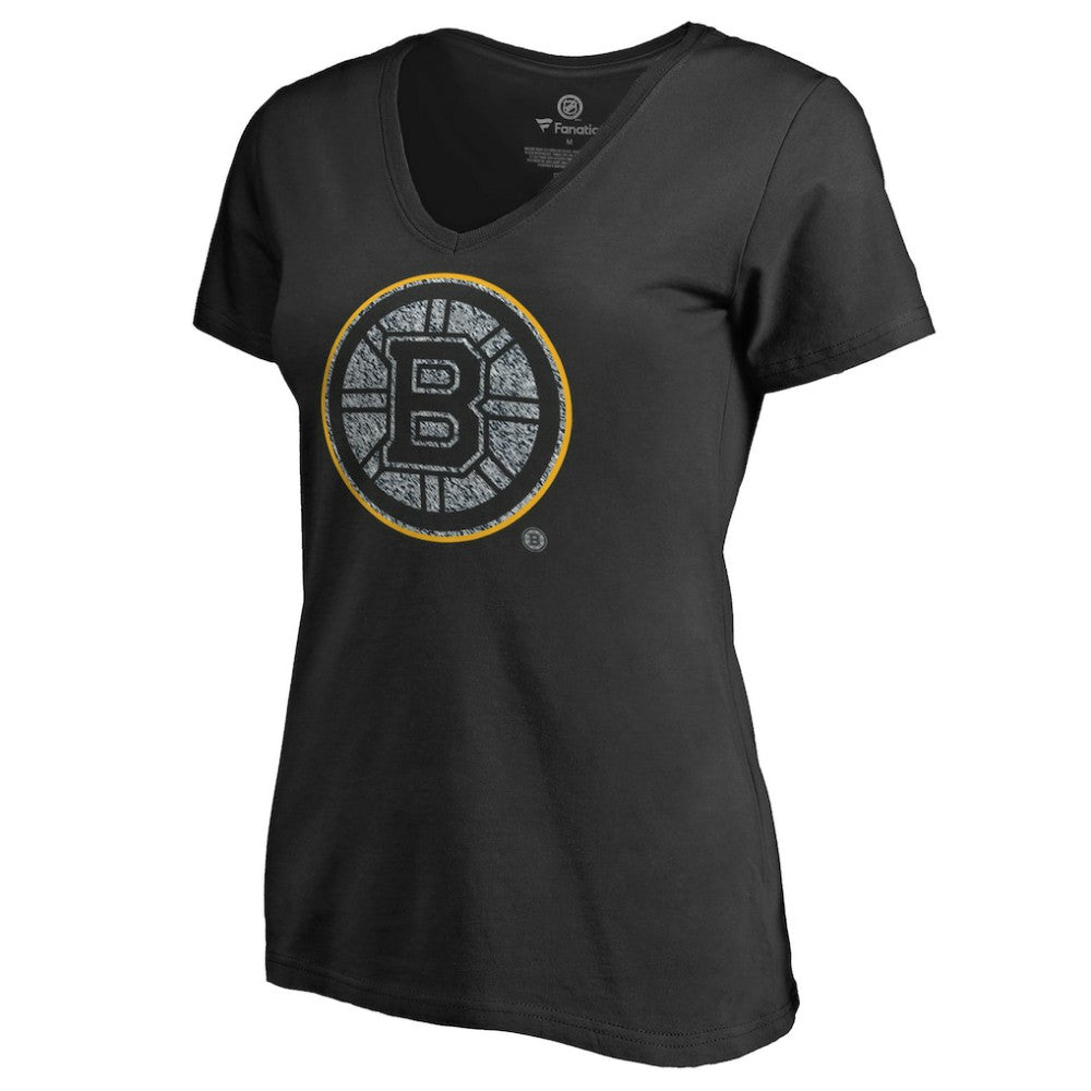 Boston Bruins Women's Static Logo V-Neck T-Shirt -  NHL T-shirts