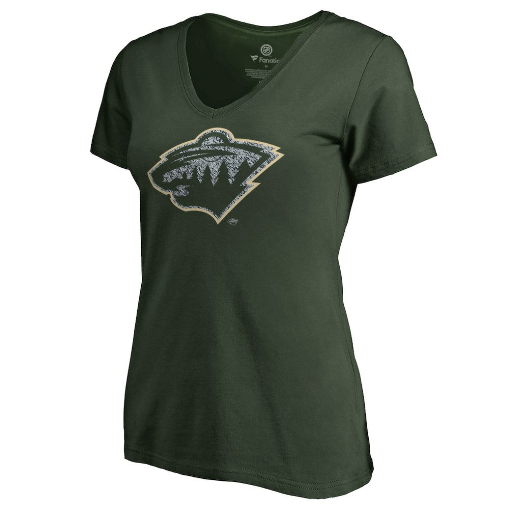 Minnesota Wild Women's Static Logo V-Neck T-Shirt -  NHL T-shirts