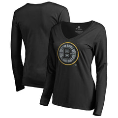 Boston Bruins Women's Static Logo Long Sleeve V-Neck T-Shirt -  NHL T-shirts