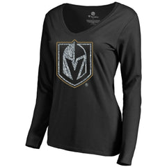 Vegas Golden Knights Women's Static Logo Long Sleeve V-Neck T-Shirt -  NHL T-shirts