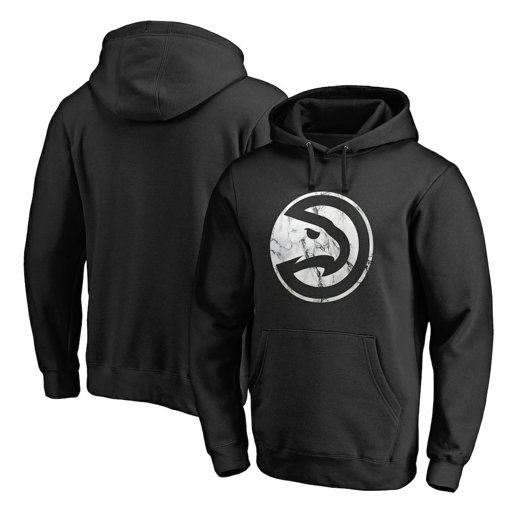 Black Atlanta Hawks Marble Logo Pullover Hoodie | NBA