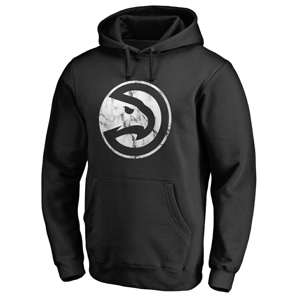 Black Atlanta Hawks Marble Logo Pullover Hoodie | NBA