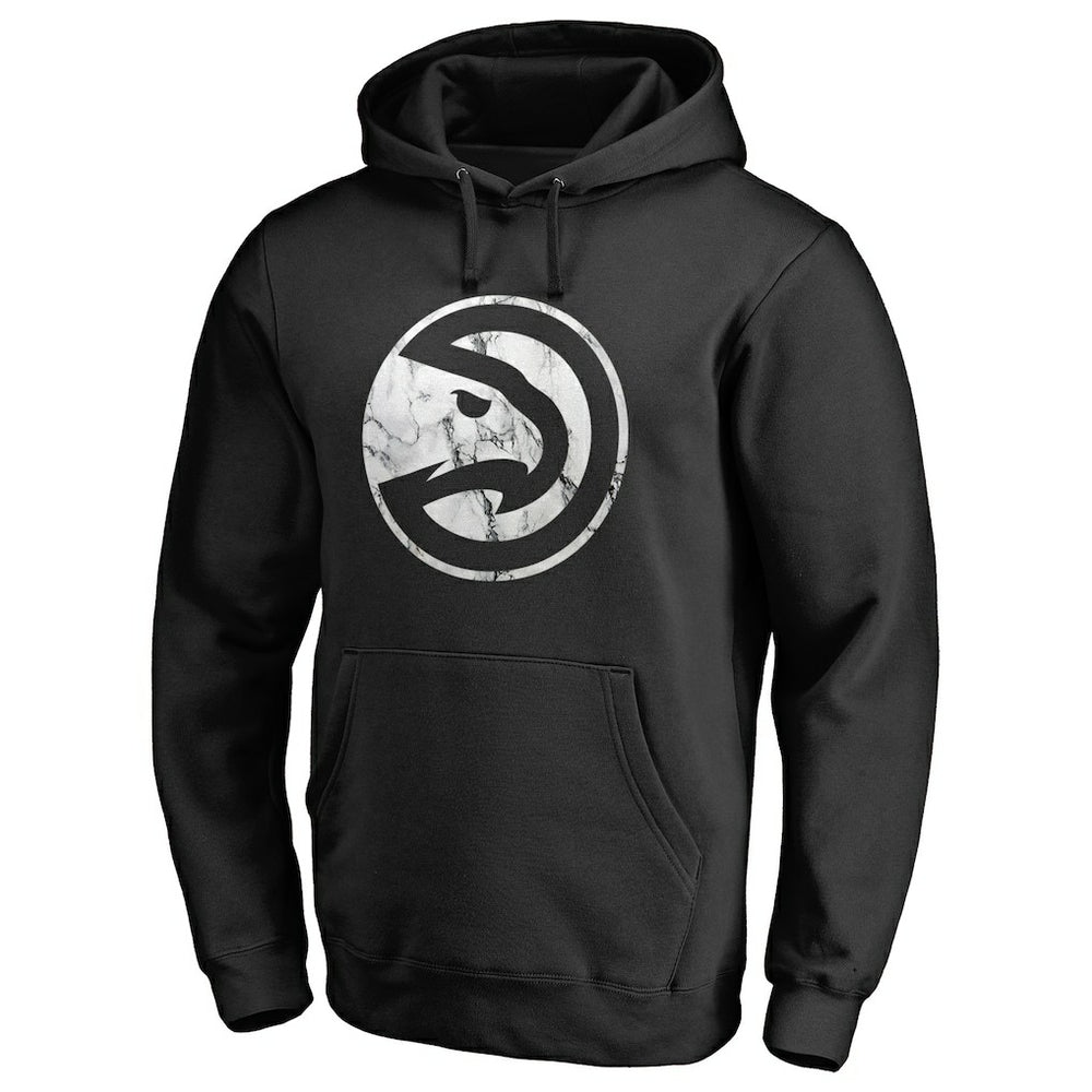 Black Atlanta Hawks Marble Logo Pullover Hoodie | NBA