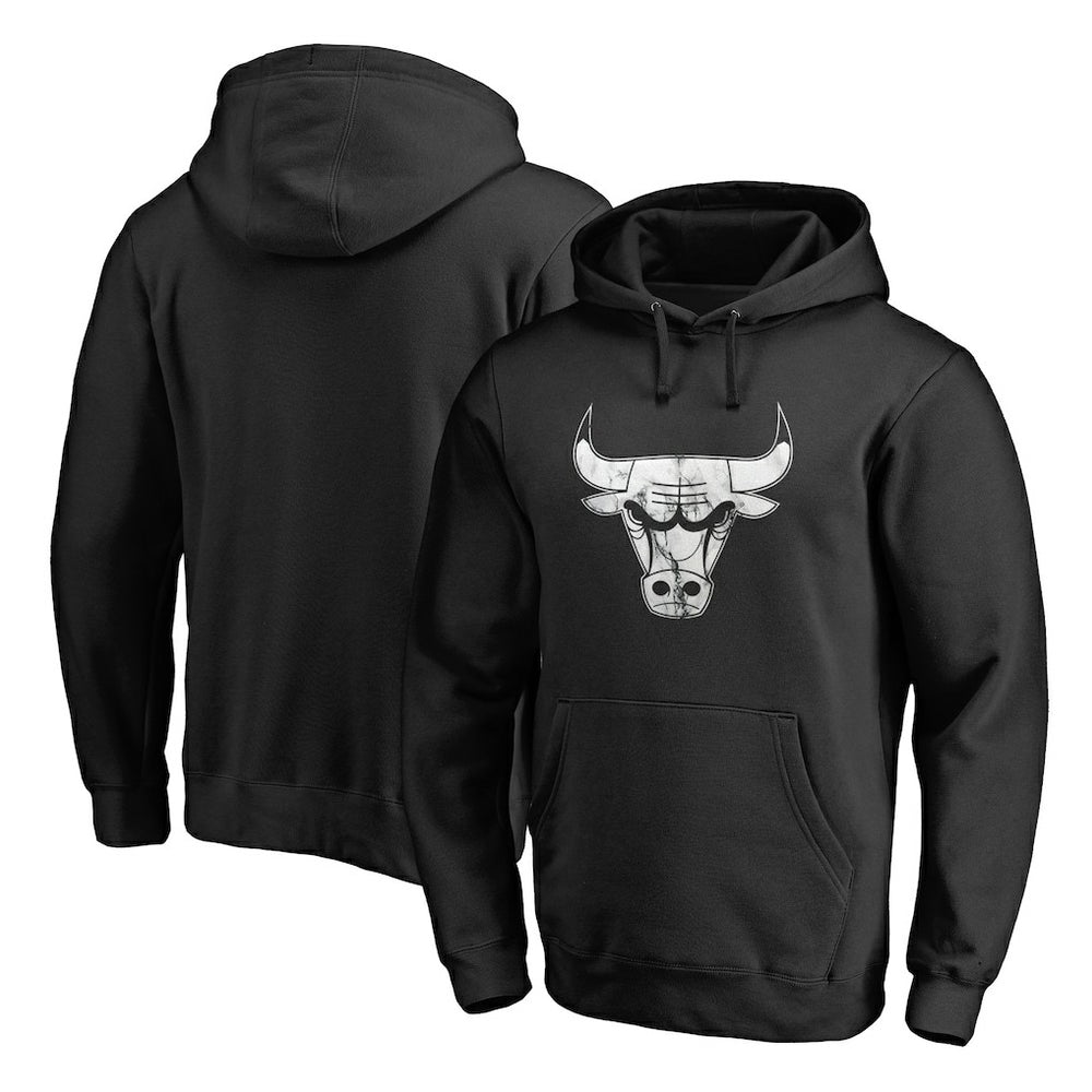 Black Chicago Bulls Marble Logo Pullover Hoodie | NBA