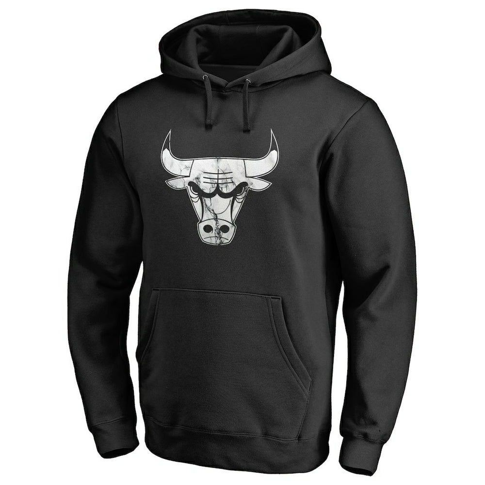 Black Chicago Bulls Marble Logo Pullover Hoodie | NBA