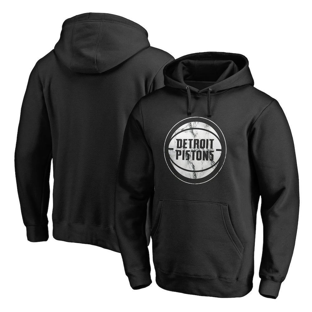 Black Detroit Pistons Marble Logo Pullover Hoodie | NBA