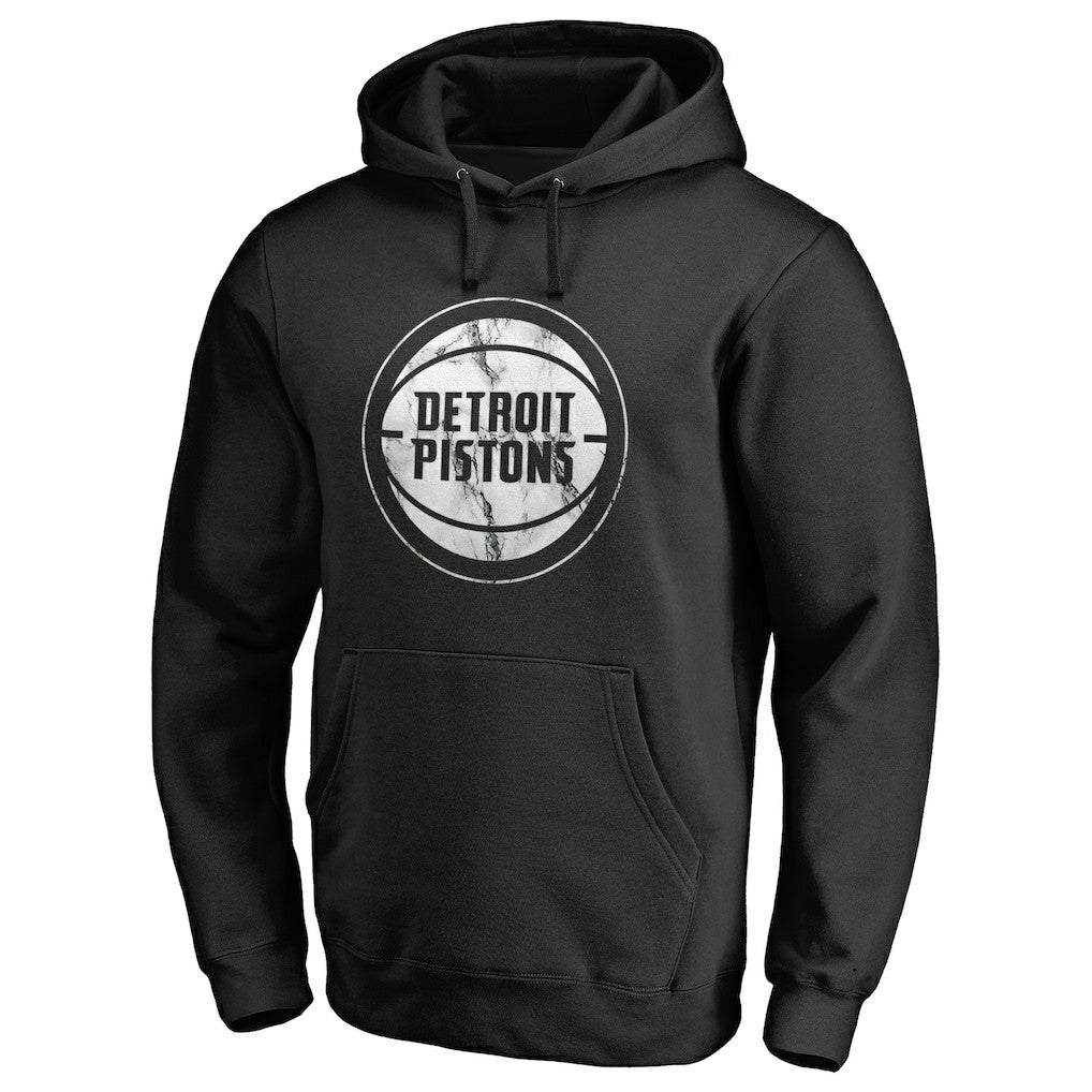 Black Detroit Pistons Marble Logo Pullover Hoodie | NBA