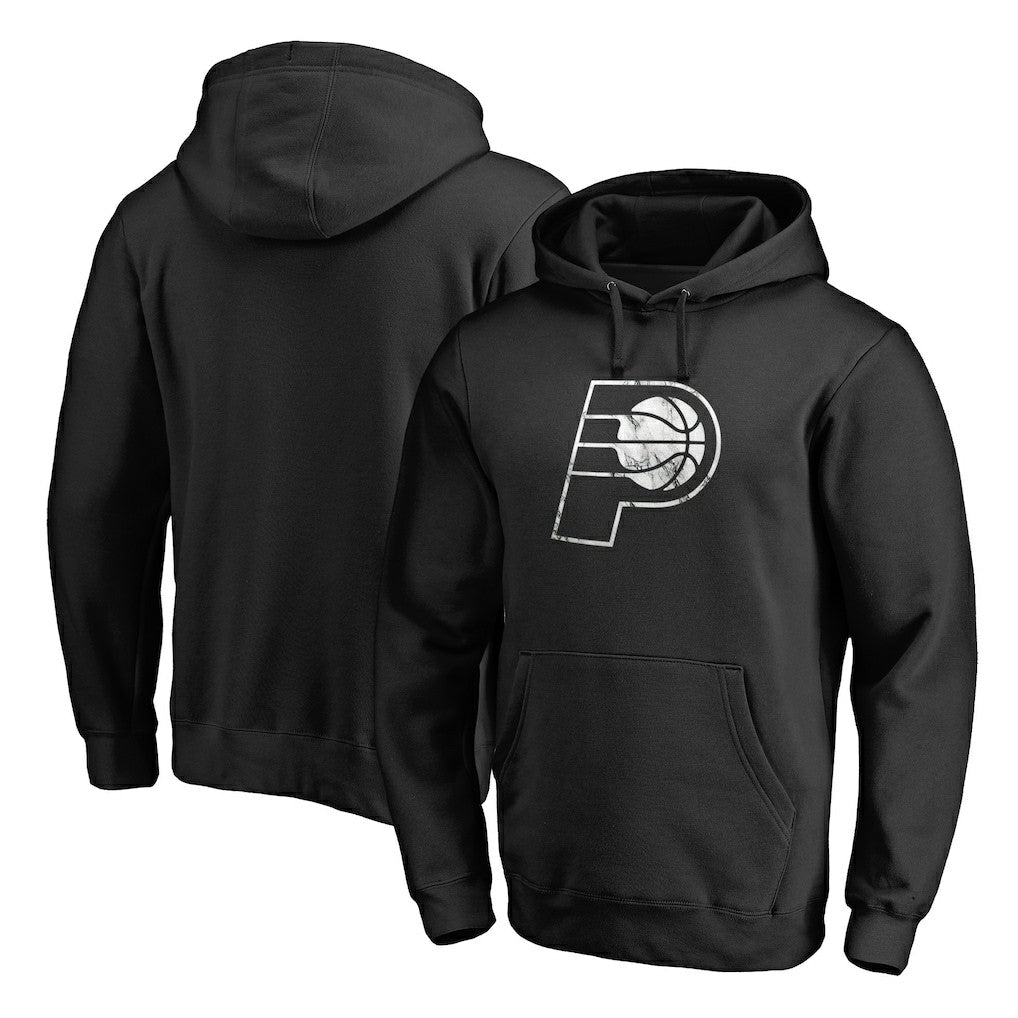 Black Indiana Pacers Marble Logo Pullover Hoodie | NBA