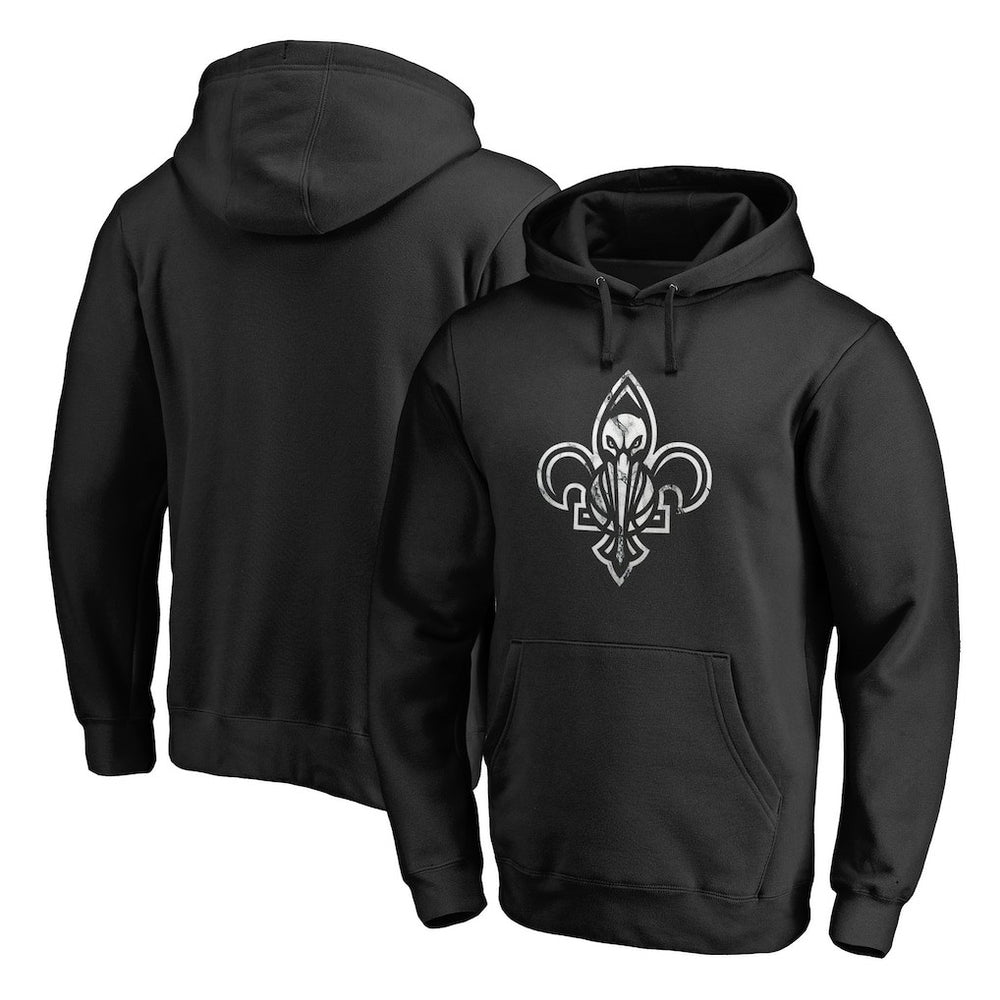 Black New Orleans Pelicans Marble Logo Pullover Hoodie | NBA