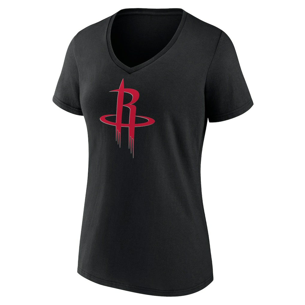 Black Houston Rockets Women's Primary Logo V-Neck T-Shirt sale | NBA