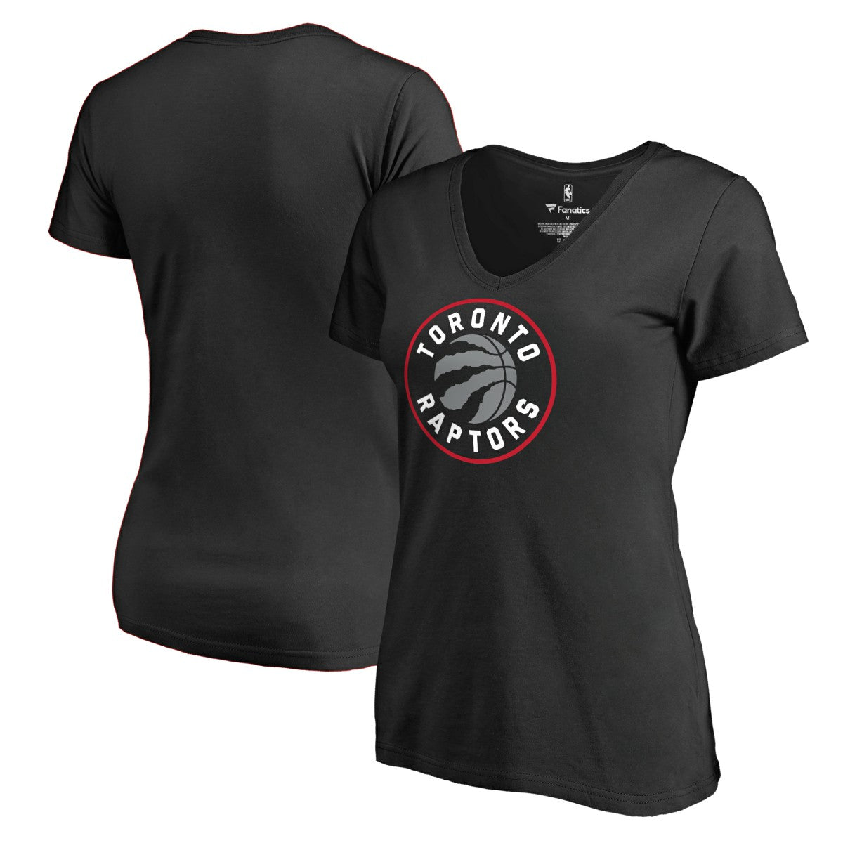 Black Toronto Raptors Women's Primary Logo V-Neck T-Shirt | NBA