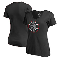 Black Toronto Raptors Women's Primary Logo V-Neck T-Shirt | NBA