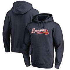 Atlanta Braves Official Wordmark Fitted Pullover Hoodie - MLB Hoodies