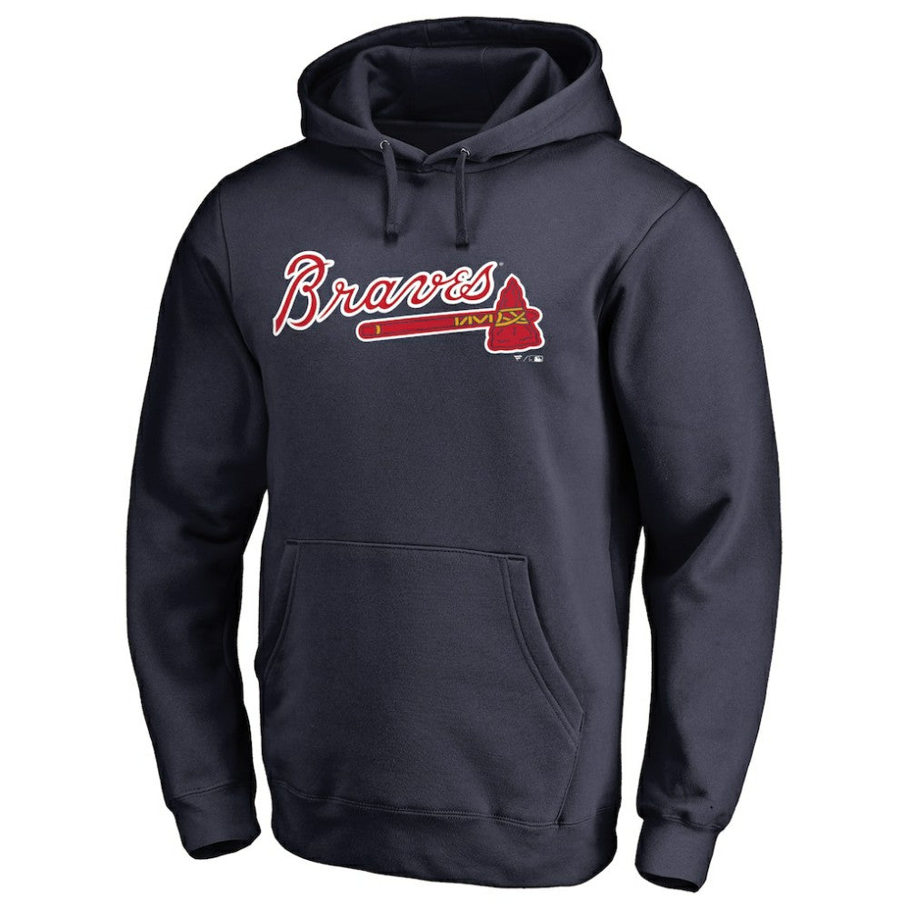 Atlanta Braves Official Wordmark Fitted Pullover Hoodie - MLB Hoodies