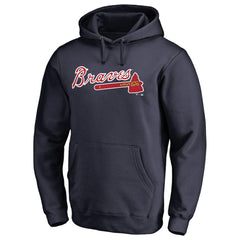 Atlanta Braves Official Wordmark Fitted Pullover Hoodie - MLB Hoodies