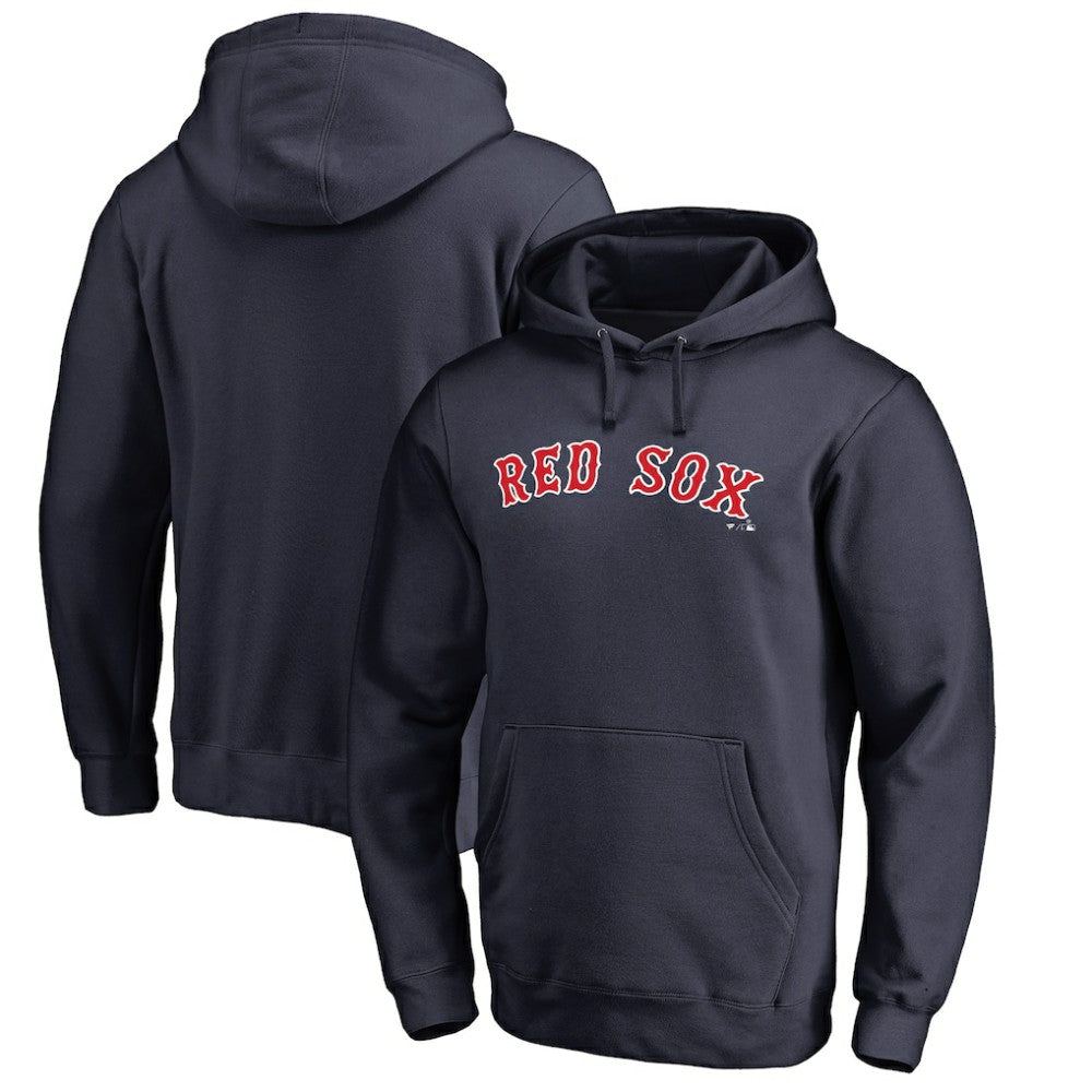 Boston Red Sox Official Wordmark Fitted Pullover Hoodie - MLB Hoodies