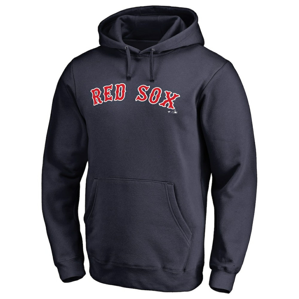 Boston Red Sox Official Wordmark Fitted Pullover Hoodie - MLB Hoodies