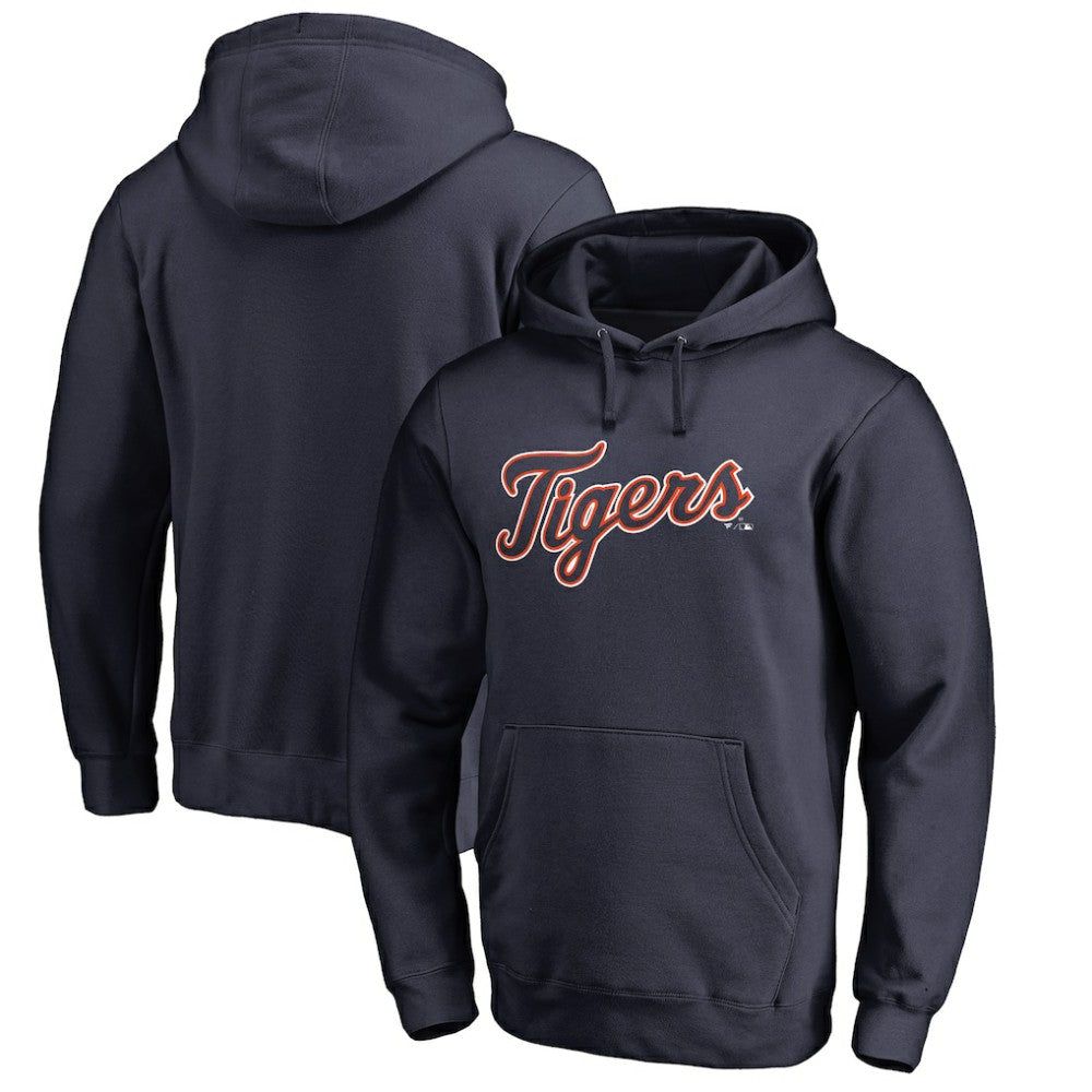 Detroit Tigers Official Wordmark Fitted Pullover Hoodie - MLB Hoodies
