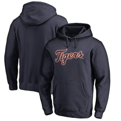Detroit Tigers Official Wordmark Fitted Pullover Hoodie - MLB Hoodies