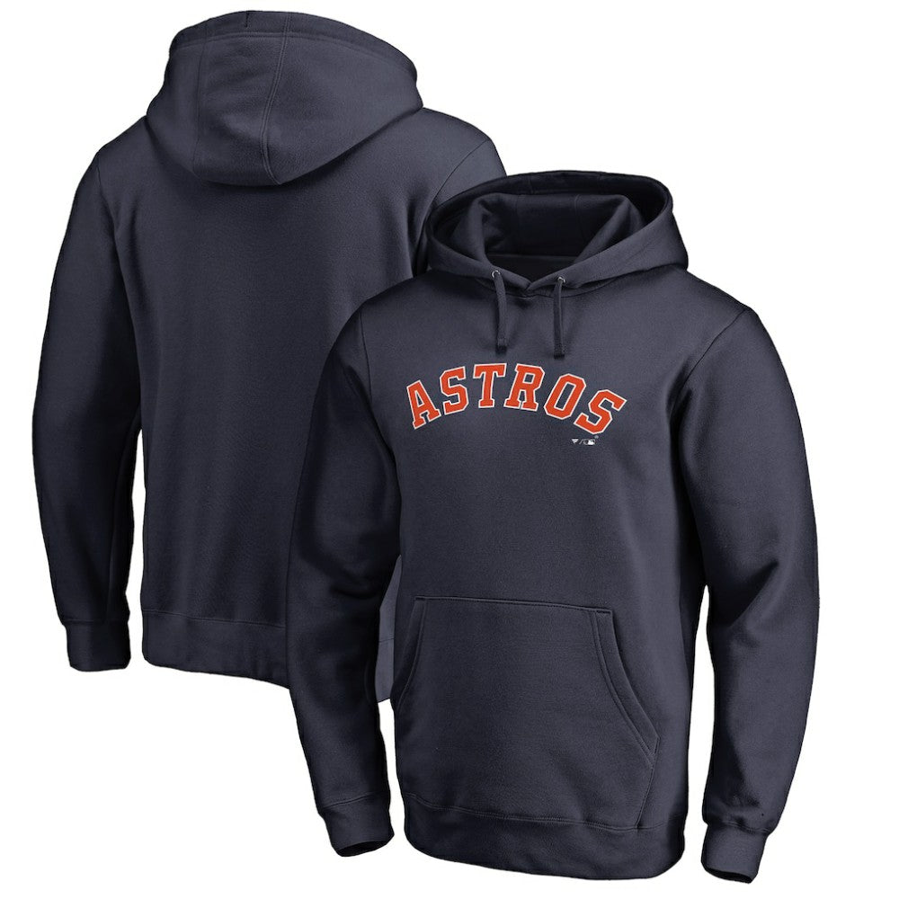 Houston Astros Official Wordmark Fitted Pullover Hoodie - MLB Hoodies