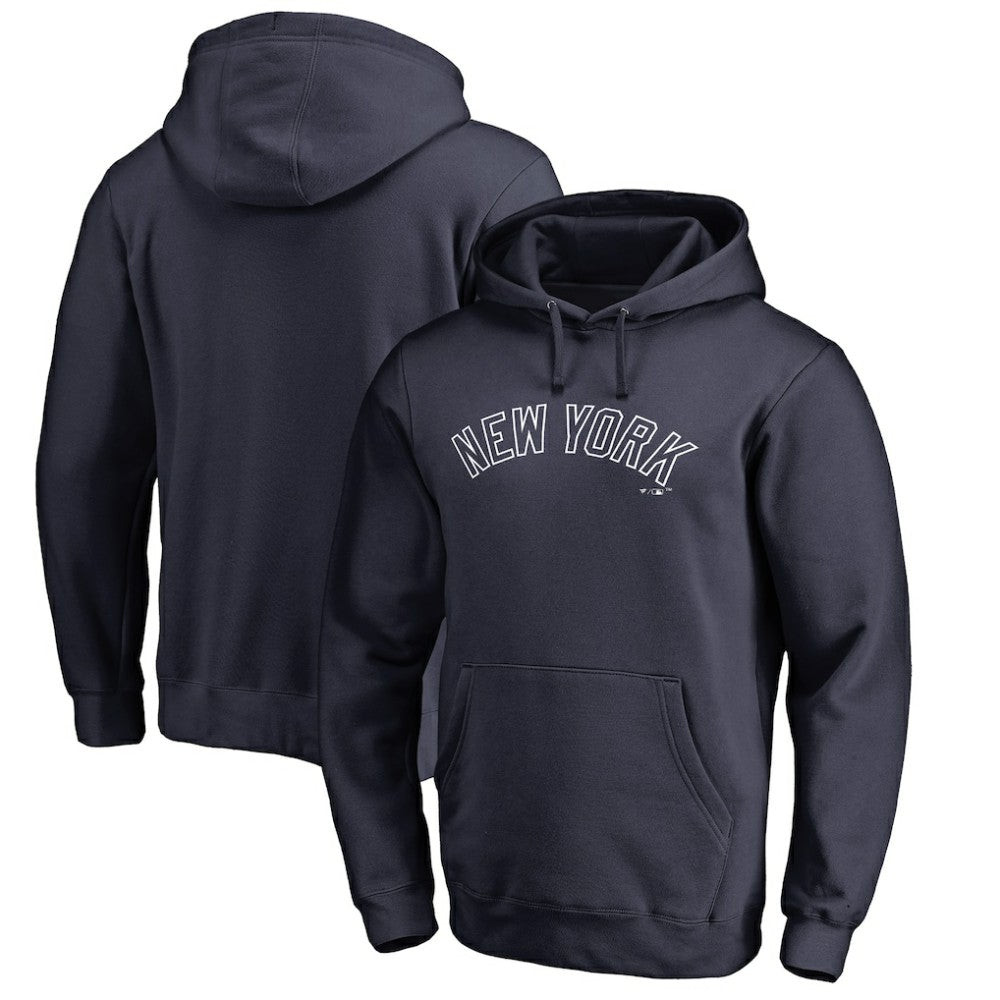 New York Yankees Official Wordmark Fitted Pullover Hoodie - MLB Hoodies