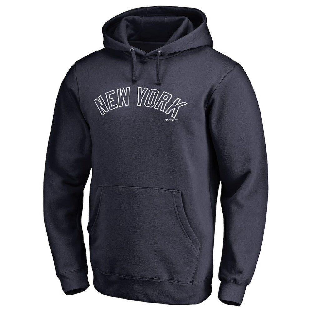 New York Yankees Official Wordmark Fitted Pullover Hoodie - MLB Hoodies