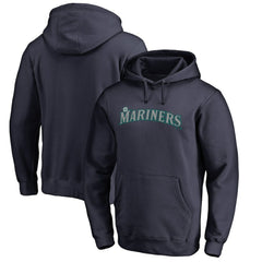 Seattle Mariners Official Wordmark Fitted Pullover Hoodie - MLB Hoodies