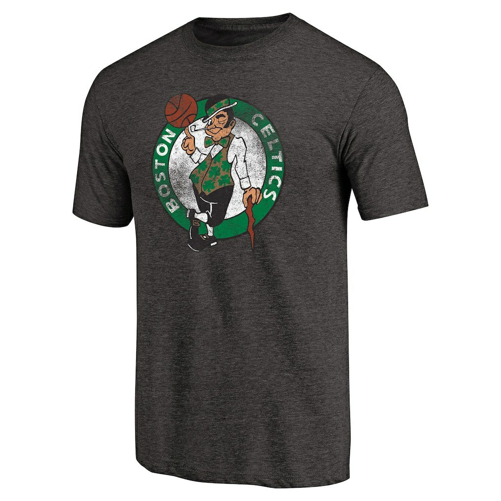 Black Boston Celtics Distressed Logo Tri-Blend T-Shirt | NBA