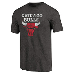 Black Chicago Bulls Distressed Logo Tri-Blend T-Shirt sale | NBA