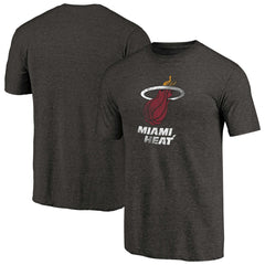 Black Miami Heat Distressed Logo Tri-Blend T-Shirt | NBA
