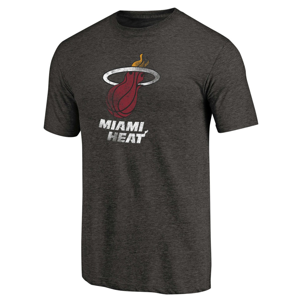 Black Miami Heat Distressed Logo Tri-Blend T-Shirt | NBA