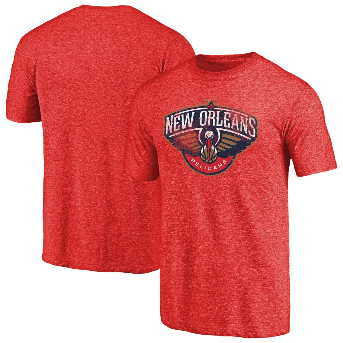 Red New Orleans Pelicans Distressed Logo Tri-Blend T-Shirt | NBA