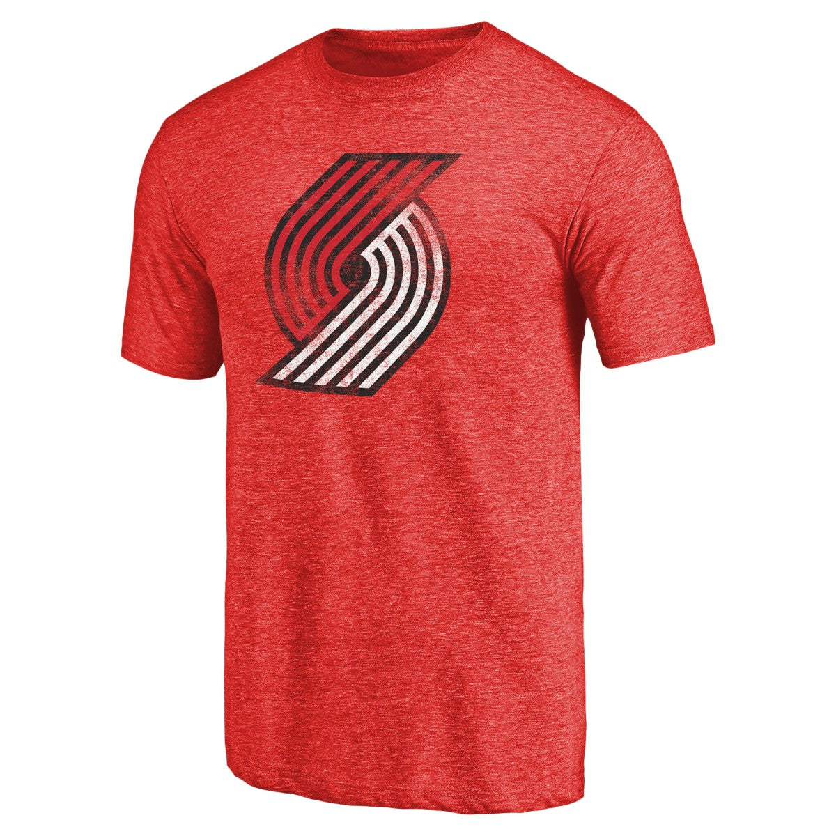 Red Portland Trail Blazers Distressed Logo Tri-Blend T-Shirt | NBA