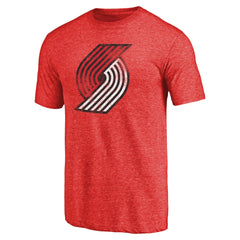 Red Portland Trail Blazers Distressed Logo Tri-Blend T-Shirt | NBA