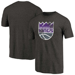 Black Sacramento Kings Distressed Logo Tri-Blend T-Shirt | NBA