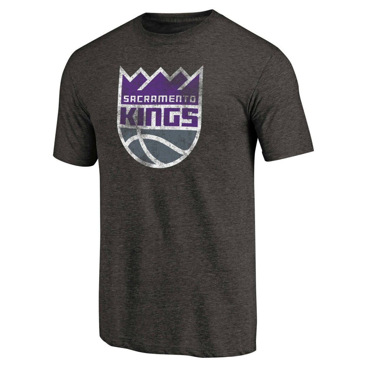 Black Sacramento Kings Distressed Logo Tri-Blend T-Shirt | NBA