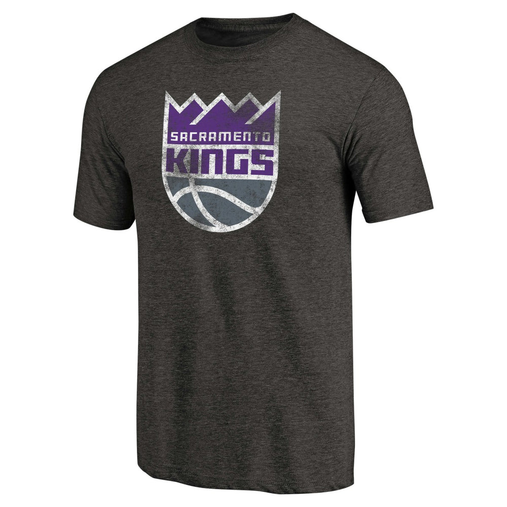 Black Sacramento Kings Distressed Logo Tri-Blend T-Shirt | NBA