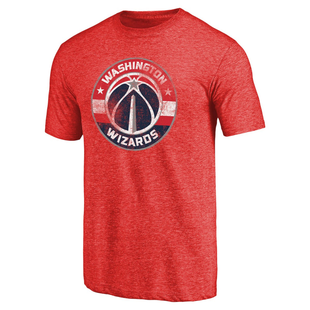 Red Washington Wizards Distressed Logo Tri-Blend T-Shirt | NBA