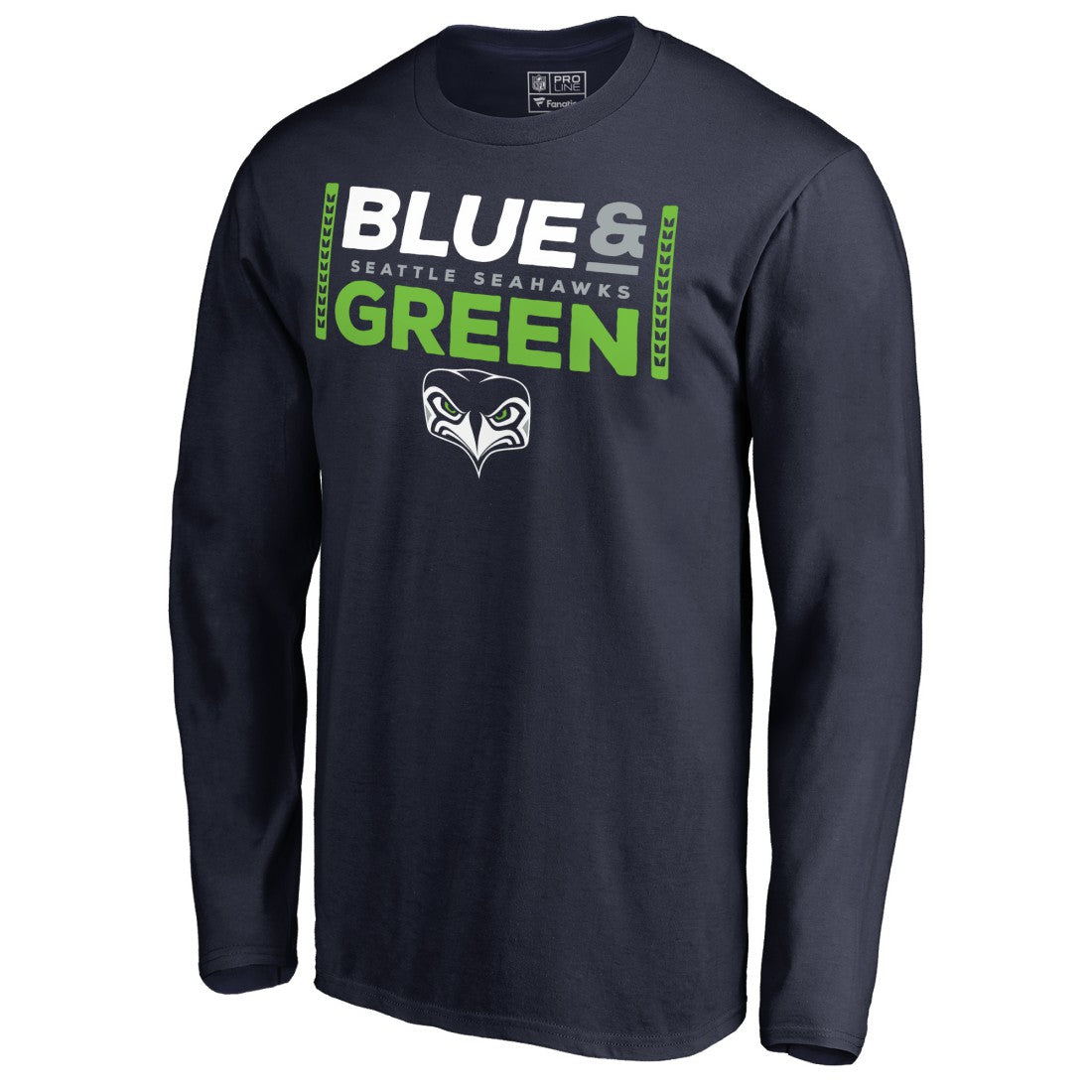 Seattle Seahawks Alternate Team Logo Gear Blue & Green Long Sleeve T-Shirt | NFL US