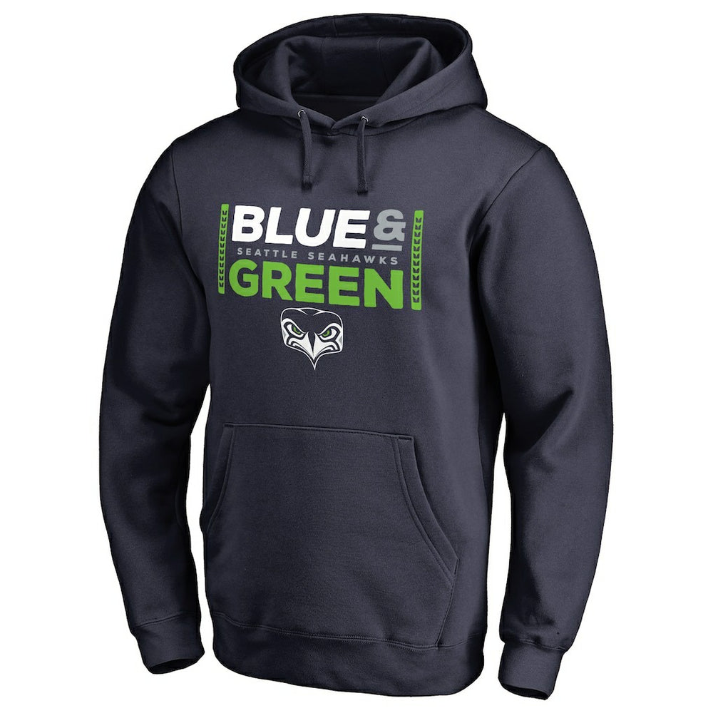 Seattle Seahawks Alternate Team Logo Gear Blue & Green Pullover Hoodie | NFL Discount
