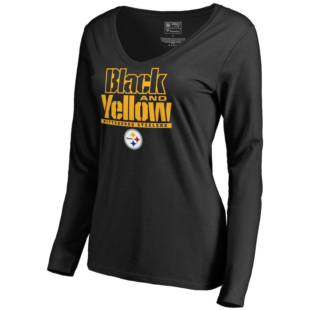 Pittsburgh Steelers Women's Hometown Collection Long Sleeve V-Neck T-Shirt | NFL Outlet
