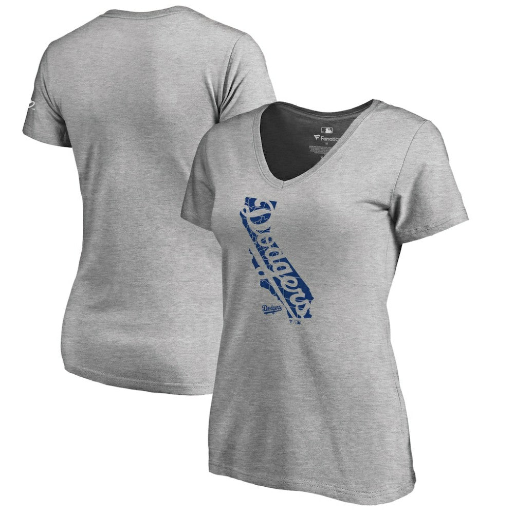 Los Angeles Dodgers Women's Hometown Collection Knockout State V-Neck T-Shirt - MLB T-shirts