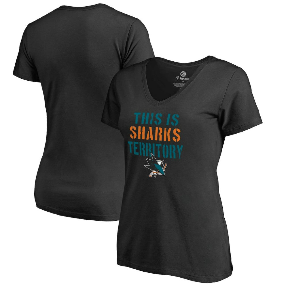 San Jose Sharks Women's Fan Favorite Team Slogan V-Neck T-Shirt -  NHL T-shirts