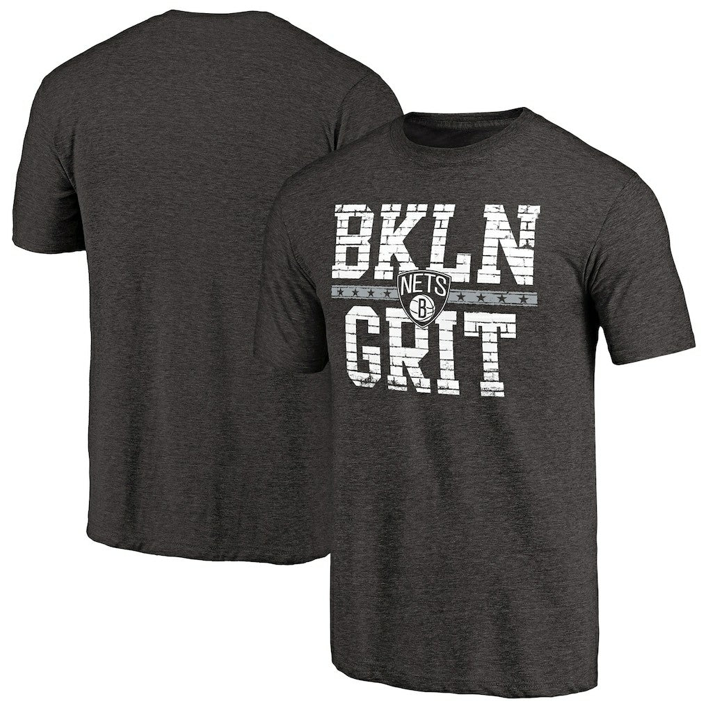 Black Brooklyn Nets Brick Work Hometown Collection Tri-Blend T-Shirt | NBA