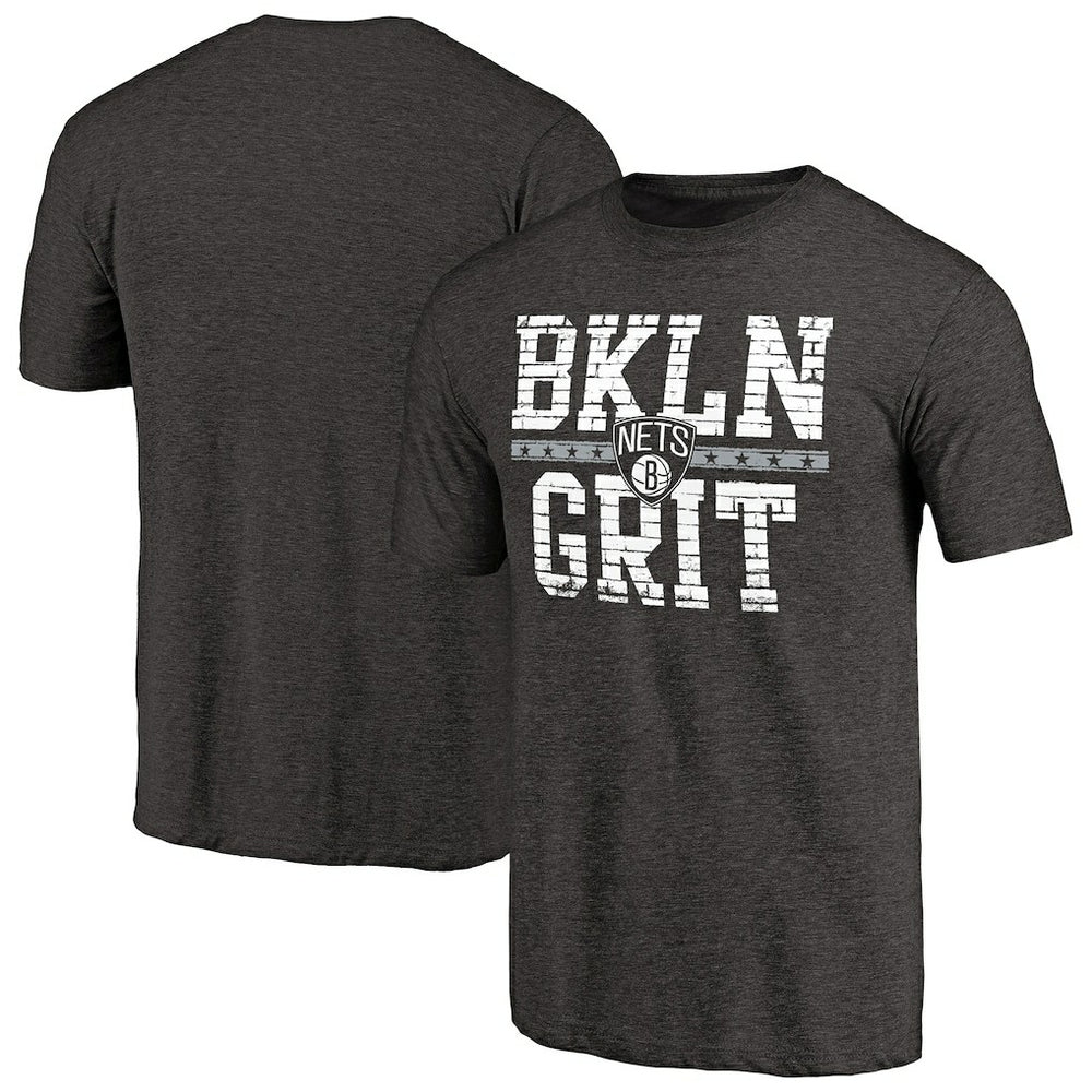 Black Brooklyn Nets Brick Work Hometown Collection Tri-Blend T-Shirt | NBA