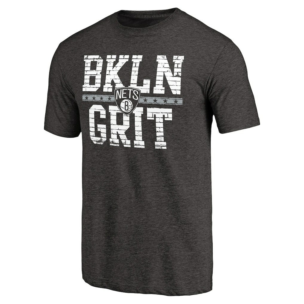Black Brooklyn Nets Brick Work Hometown Collection Tri-Blend T-Shirt | NBA